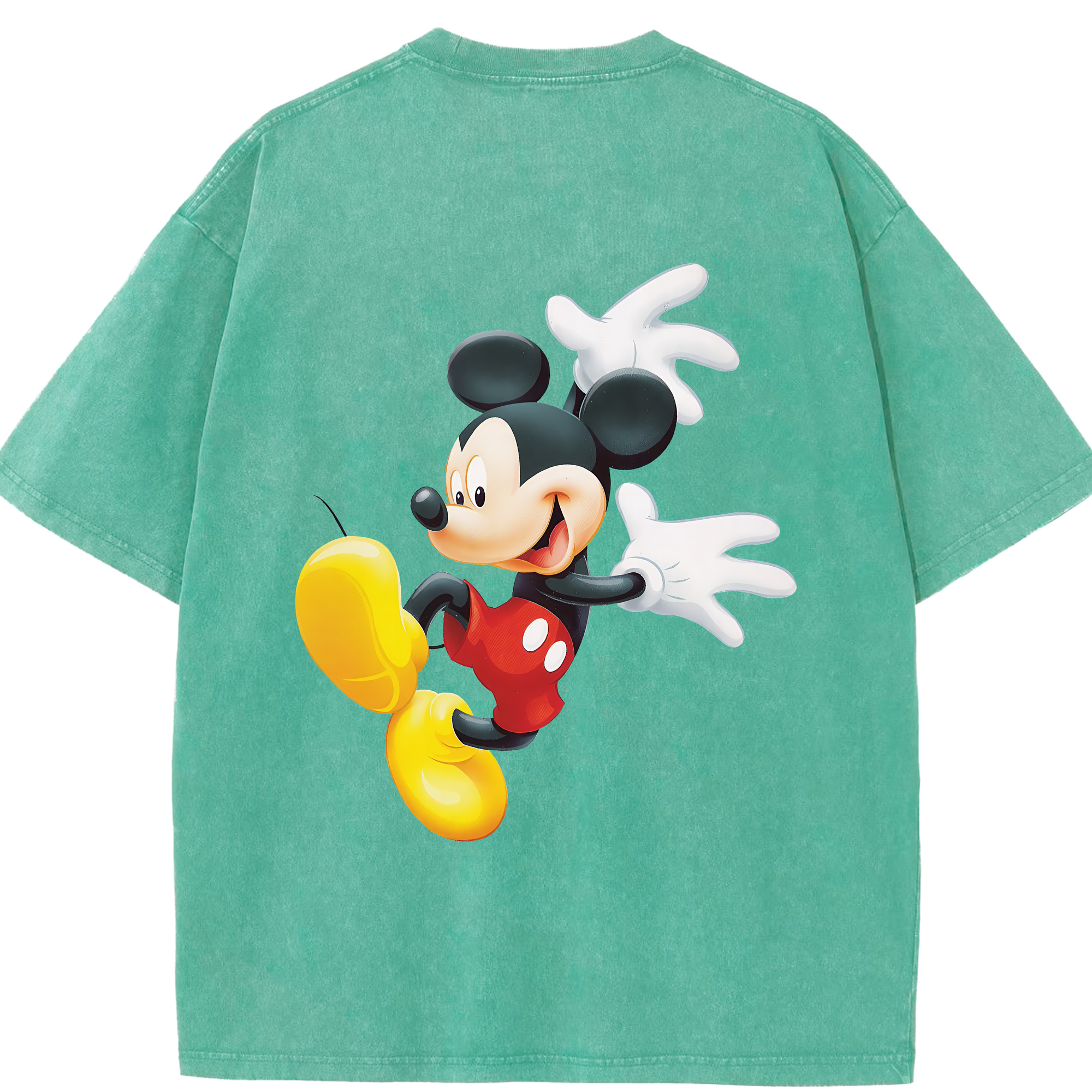 （画像用） ミッキーマウス Mickey Mouse 綿100% ヴィンテージ風 半袖Tシャツ（背面プリント）